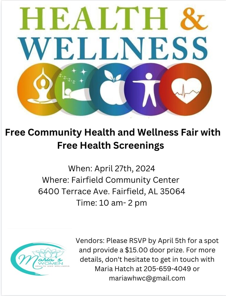 Flyer for the and Wellness Fair, All information included on the flyer is included above